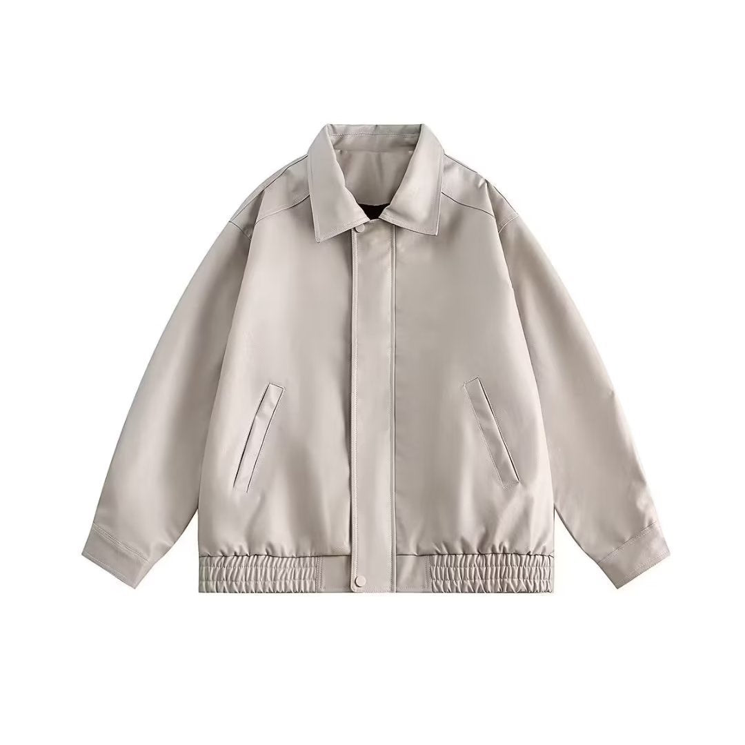 Retro Spring And Autumn New Leather Coat Coat Men's American Casual Loose Motorcycle Clothing