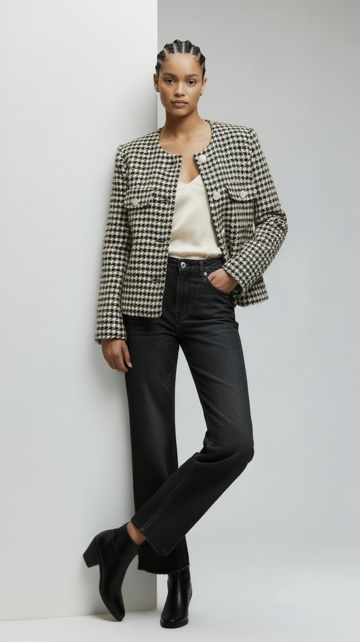 Women's Khaki Tweed Jacket