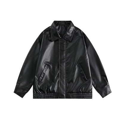 Retro Spring And Autumn New Leather Coat Coat Men's American Casual Loose Motorcycle Clothing