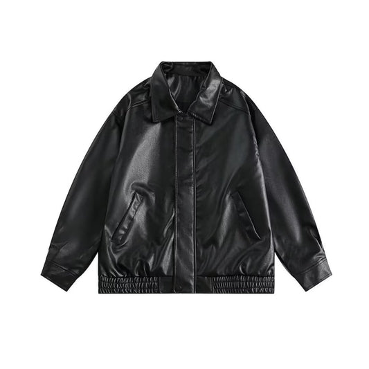 Retro Spring And Autumn New Leather Coat Coat Men's American Casual Loose Motorcycle Clothing
