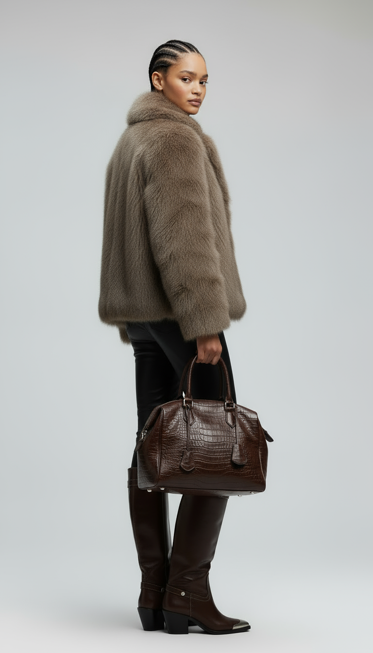 Solid Color Fluff Long Sleeve Coat