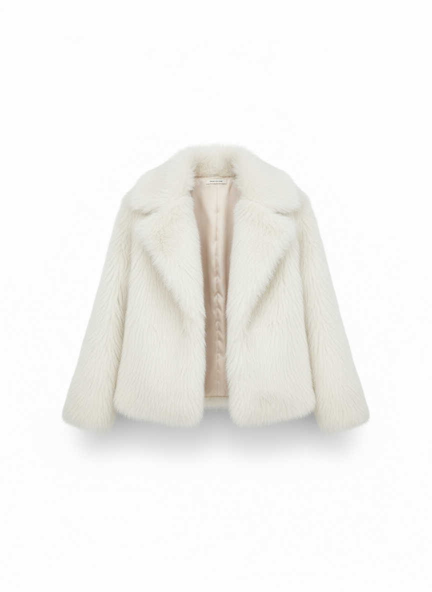 Solid Color Fluff Long Sleeve Coat