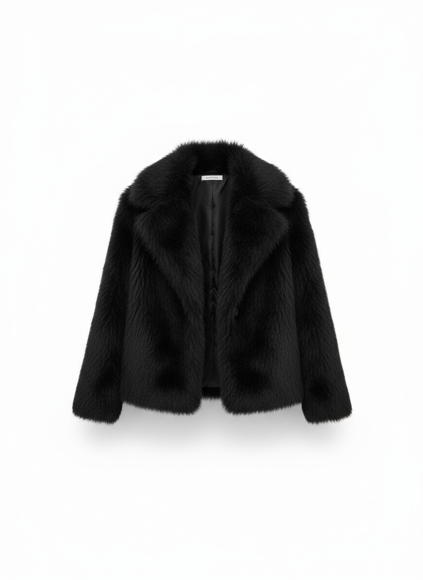 Solid Color Fluff Long Sleeve Coat