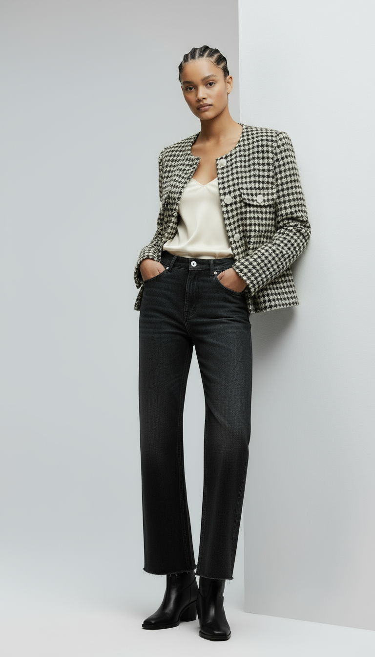 Women's Khaki Tweed Jacket