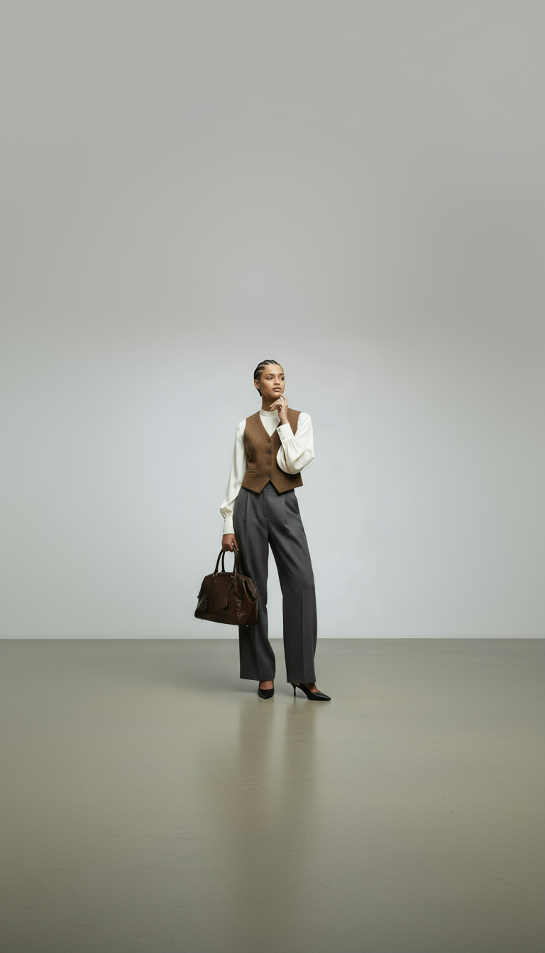 British Old Money Style Woolen Vest Female Spring