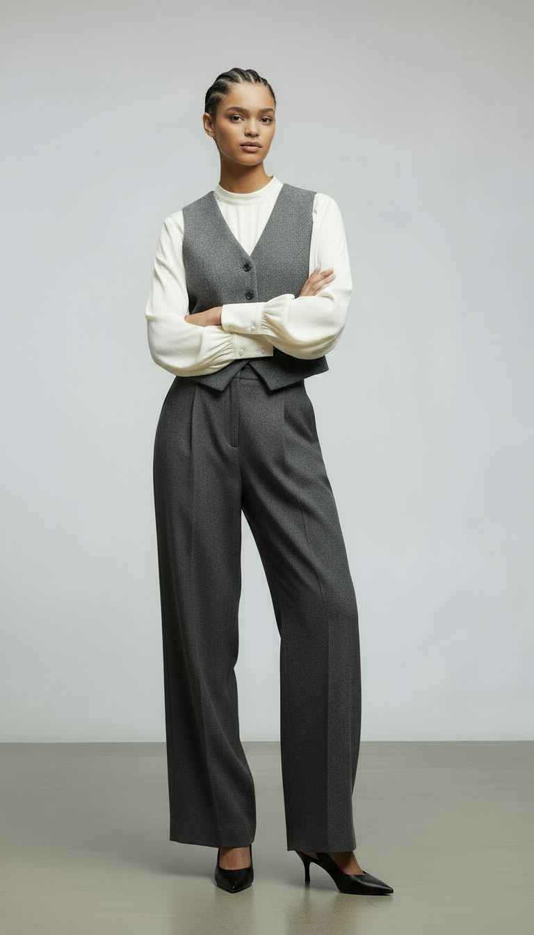 British Old Money Style Woolen Vest Female Spring